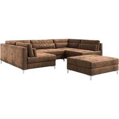 DELIFE Wohnlandschaft Elio 300x185 cm Lederimitat Vintage Braun Antik DELIFE Wohnlandschaft Elio 300x185 cm Lederimitat Vintage Braun Antik