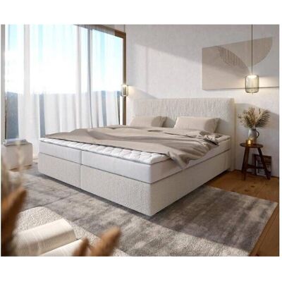 DELIFE Boxspringbett Dream-Well Bouclé Creme-Weiß 200x200 cm - Boxspring Bett DELIFE Boxspringbett Dream-Well Bouclé Creme-Weiß 200x200 cm - Boxspring Bett