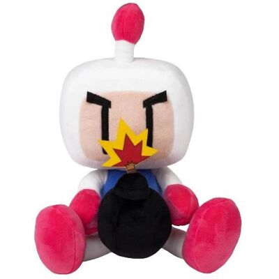 ItemLab Weiß Bomberman Plüschtier - Klimaneutral, 37cm ItemLab Weiß Bomberman Plüschtier - Klimaneutral, 37cm