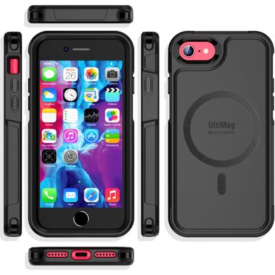 Coque noire UltiMag pour iPhone 7/8/SE2/SE3 - Protection contre chutes Coque noire UltiMag pour iPhone 7/8/SE2/SE3 - Protection contre chutes