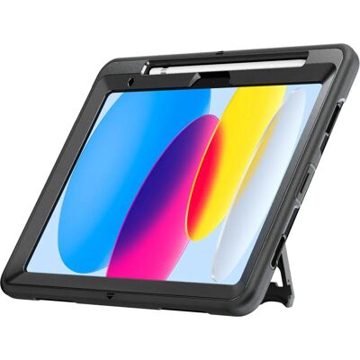 Robuuste iPad 10,9 inch hoes - Zwart - Schokbestendig, Standaard, Greep Robuuste iPad 10,9 inch hoes - Zwart - Schokbestendig, Standaard, Greep