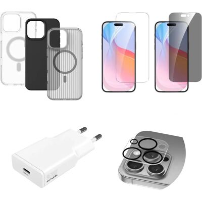 Ensemble 7 en 1 pour iPhone 16 Pro - Accessoires de protection Ensemble 7 en 1 pour iPhone 16 Pro - Accessoires de protection