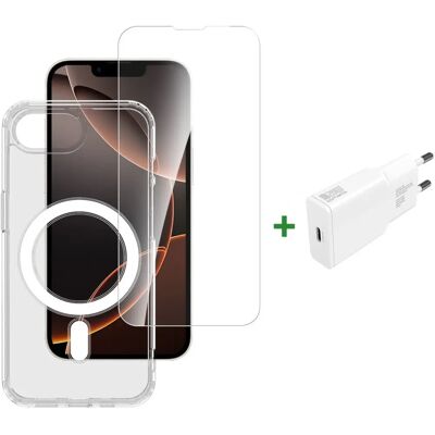 3-i-1 Premium Startpakke til iPhone 16e - MagSafe, Skærm & 20W Oplader 3-i-1 Premium Startpakke til iPhone 16e - MagSafe, Skærm & 20W Oplader