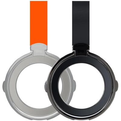 MagSafe-kompatibel Magnetisk Finger Ring - 4smarts - Sort/Orange - Mobiltilbehør MagSafe-kompatibel Magnetisk Finger Ring - 4smarts - Sort/Orange - Mobiltilbehør