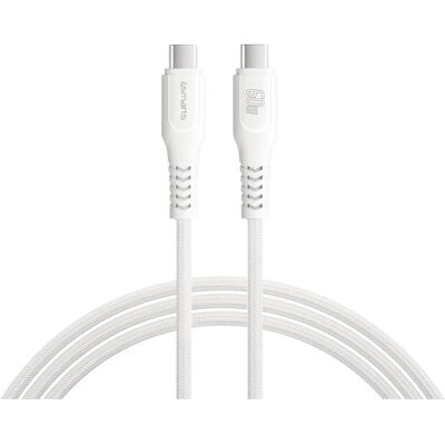 4smarts PremiumCord USB-C til USB-C Kabel 60W - 1,5 m - Hvit 4smarts PremiumCord USB-C til USB-C Kabel 60W - 1,5 m - Hvit