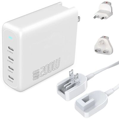 Ładowarka podróżna 4smarts GaN Flex Pro - 200W - 4x USB-C - Biały Ładowarka podróżna 4smarts GaN Flex Pro - 200W - 4x USB-C - Biały