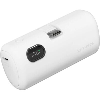 4smarts 541657 Power Bank Lithium-Ion 5000 mAh Hvid - Power Bank 4smarts 541657 Power Bank Lithium-Ion 5000 mAh Hvid - Power Bank