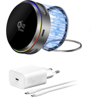 4smarts - MagSafe Wireless Charger - Hvid - Opladningssæt 4smarts - MagSafe Wireless Charger - Hvid - Opladningssæt