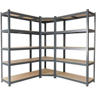Arebos Heavy Duty Corner Shelving - 3 Pack - Black Arebos Heavy Duty Corner Shelving - 3 Pack - Black