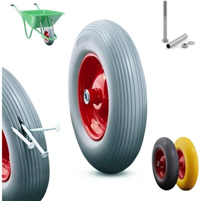 AREBOS Solid Rubber Spare Wheel 390mm - Wheelbarrow Tire AREBOS Solid Rubber Spare Wheel 390mm - Wheelbarrow Tire