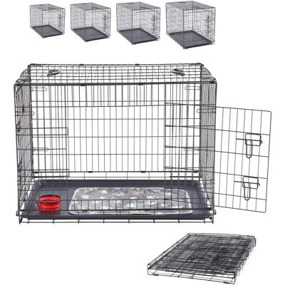 Klatka dla psów AREBOS 63x45x51cm - Składana skrzynka transportowa Klatka dla psów AREBOS 63x45x51cm - Składana skrzynka transportowa