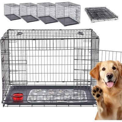 Arebos Dog Cage 107x71x77.5cm Foldable Transport Box - Black Arebos Dog Cage 107x71x77.5cm Foldable Transport Box - Black
