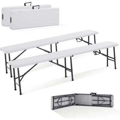Arebos 2x Beer Bench Folding Bench - Camping Garden Party Arebos 2x Beer Bench Folding Bench - Camping Garden Party