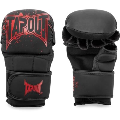 Tapout RANCHO MMA Sparring Gloves - Faux Leather, Black/Red, S/M Tapout RANCHO MMA Sparring Gloves - Faux Leather, Black/Red, S/M