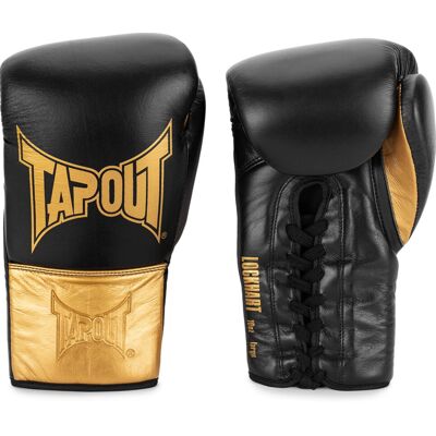 Tapout LOCKHART Leather Boxing Gloves - Adult - Black/Gold - 8 oz Tapout LOCKHART Leather Boxing Gloves - Adult - Black/Gold - 8 oz