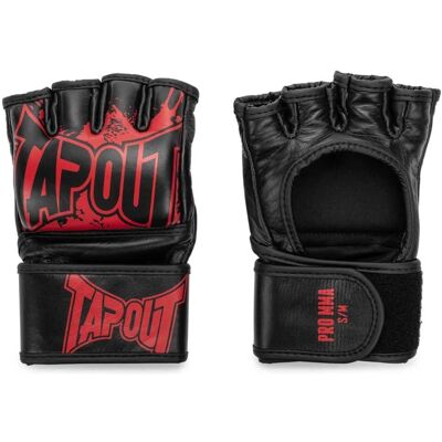 Tapout PRO MMA Læderhandsker - Unisex Voksen - Sort/Rød XL Tapout PRO MMA Læderhandsker - Unisex Voksen - Sort/Rød XL