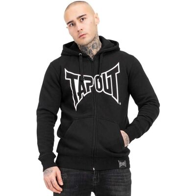 Tapout Men's Zip Hoody Marfa black/white - Hooded Zip Sweat Jacket Tapout Men's Zip Hoody Marfa black/white - Hooded Zip Sweat Jacket