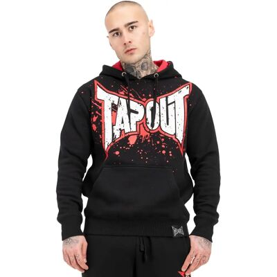 Tapout Splashing Herren-Hoodie - Schwarz/Rot/Ecru XL - Kapuzenpullover Tapout Splashing Herren-Hoodie - Schwarz/Rot/Ecru XL - Kapuzenpullover