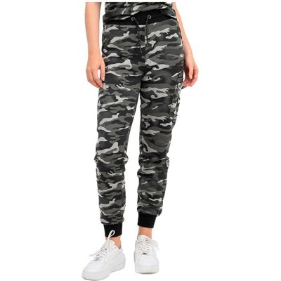 Lonsdale Pantalons de jogging gris camouflage pour femmes Lonsdale Pantalons de jogging gris camouflage pour femmes