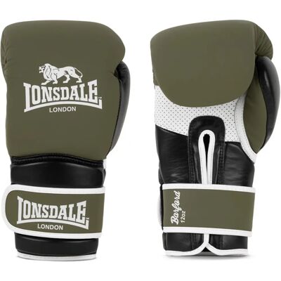 Lonsdale Barford - Guanti da boxe in pelle - Khaki - 10 OZ - Unisex Lonsdale Barford - Guanti da boxe in pelle - Khaki - 10 OZ - Unisex