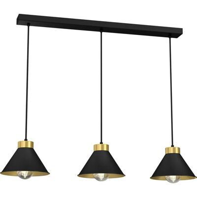 LICHT-ERLEBNISSE Rian E27 Pendelleuchte - Schwarz, Gold LICHT-ERLEBNISSE Rian E27 Pendelleuchte - Schwarz, Gold