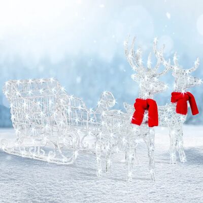 KESSER 240 LED Rentier mit Schlitten - Weihnachtsdeko KESSER 240 LED Rentier mit Schlitten - Weihnachtsdeko