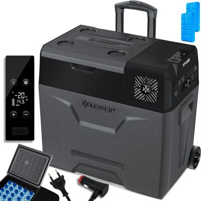 Kesser Tragbarer Kompressor-Kühlschrank mit App-Steuerung - 12/24V, 230V, Teleskopräder Kesser Tragbarer Kompressor-Kühlschrank mit App-Steuerung - 12/24V, 230V, Teleskopräder