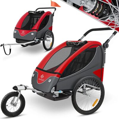 Remorque pour Enfants KESSER - 2 en 1, Rotation à 360°, Suspension, Harnais de Sécurité - Publicité Remorque pour Enfants KESSER - 2 en 1, Rotation à 360°, Suspension, Harnais de Sécurité - Publicité