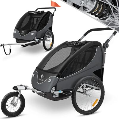 KESSER Kinderradanhänger 360° drehbar mit Federung 2-in-1 KESSER Kinderradanhänger 360° drehbar mit Federung 2-in-1