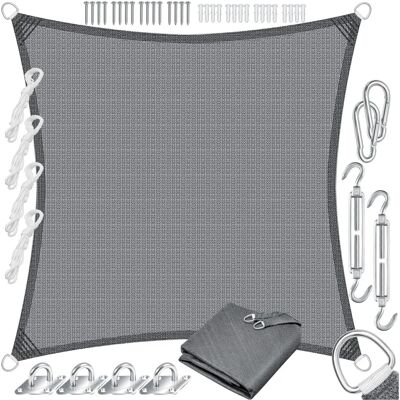 KESSER - Quadrat - Grau - 2x2m - Sonnensegel KESSER - Quadrat - Grau - 2x2m - Sonnensegel