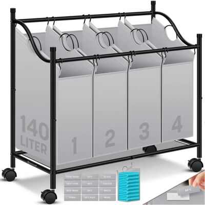 Cesto porta ropa KESSER Grigio - Organizzatore con scomparti rimovibili Cesto porta ropa KESSER Grigio - Organizzatore con scomparti rimovibili