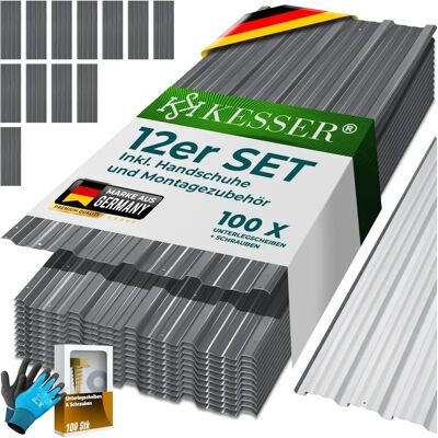 KESSER Paneles trapezoidales de acero - 7 m² - Revestimiento de techo y pared KESSER Paneles trapezoidales de acero - 7 m² - Revestimiento de techo y pared
