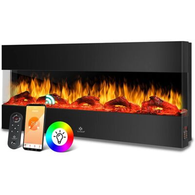 KESSER Wand-Elektrokamin - 138 cm Schwarz KESSER Wand-Elektrokamin - 138 cm Schwarz