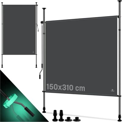 KESSER - Persianas verticales - Antracita - 150 x 310 cm - Toldo vertical KESSER - Persianas verticales - Antracita - 150 x 310 cm - Toldo vertical