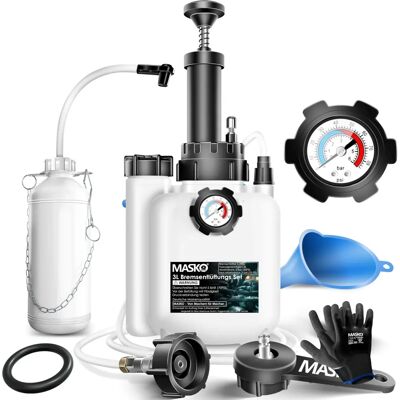 Masko - Kit de purgeur de freins 3L pour disques et tambours - Facile et sûr - Publicité Masko - Kit de purgeur de freins 3L pour disques et tambours - Facile et sûr - Publicité