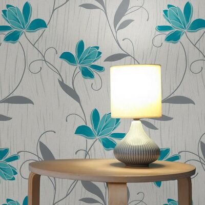 Tadessi Blau-Grau Blumen Tapete M1 - Wandbekleidung Tadessi Blau-Grau Blumen Tapete M1 - Wandbekleidung