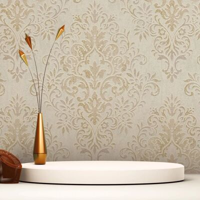 Tadessi Samuel M1-No.2447 Graues Ornament-Wandtapete - Tapete Tadessi Samuel M1-No.2447 Graues Ornament-Wandtapete - Tapete