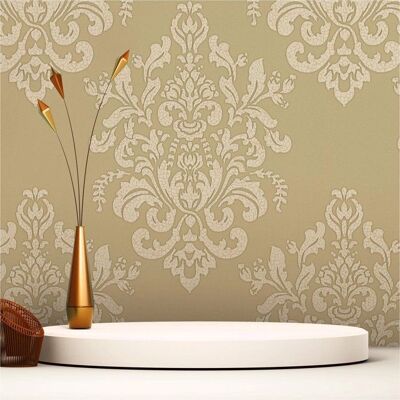 Tadessi Raffaele Beige Gold Barock Tapete - Tapete Tadessi Raffaele Beige Gold Barock Tapete - Tapete