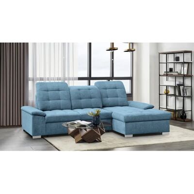 WERK2 Carmen L-Form Sofa - Blau, Weiche Stoffe, Stauraum, Recliner WERK2 Carmen L-Form Sofa - Blau, Weiche Stoffe, Stauraum, Recliner