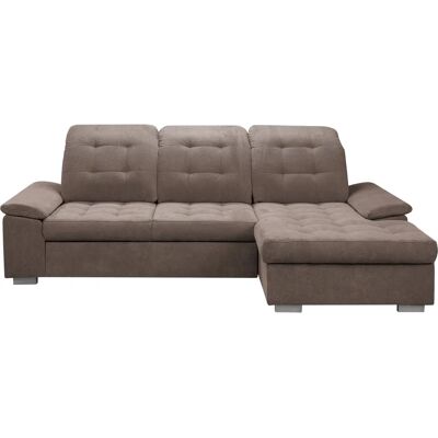 WERK2 Carmen L-Form Sofa - Microfaser, Braun, mit Stauraum & Schlaf WERK2 Carmen L-Form Sofa - Microfaser, Braun, mit Stauraum & Schlaf