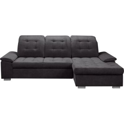 WERK2 Carmen L-Form Sofa - Microfaser, grau, Bettfunktion WERK2 Carmen L-Form Sofa - Microfaser, grau, Bettfunktion