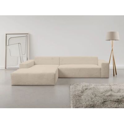 INOSIGN Zeus-XL Beiges Cord Ottomane Links - Sofa INOSIGN Zeus-XL Beiges Cord Ottomane Links - Sofa