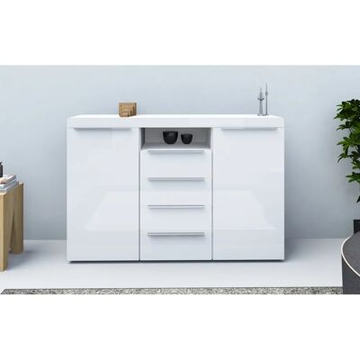 BORCHARDT MÖBEL Durban Highboard - 2 Türen, 4 Schubladen, weiß Hochglanz BORCHARDT MÖBEL Durban Highboard - 2 Türen, 4 Schubladen, weiß Hochglanz