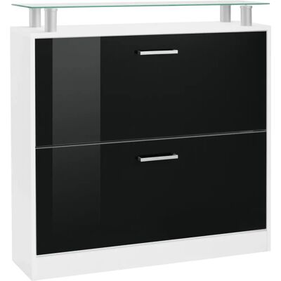 BORCHARDT MÖBEL Finn Schuhschrank - Weiß, Schwarz - Schuhaufbewahrung BORCHARDT MÖBEL Finn Schuhschrank - Weiß, Schwarz - Schuhaufbewahrung