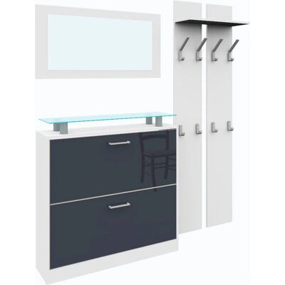 Garderoben-Set BORCHARDT MÖBEL Finn - Weiß, Hochglanz, Eiche, Cappuccino - Aufbewahrungsmöbel Garderoben-Set BORCHARDT MÖBEL Finn - Weiß, Hochglanz, Eiche, Cappuccino - Aufbewahrungsmöbel