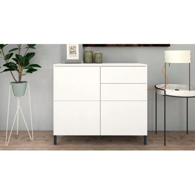 Borchardt MÖBEL Haama Sideboard - Weiß Matt, 93x80x35 cm - Sideboard Borchardt MÖBEL Haama Sideboard - Weiß Matt, 93x80x35 cm - Sideboard