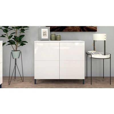 BORCHARDT MÖBEL Haama Sideboard - 93x80x35cm, weiß hochglanz - Sideboard BORCHARDT MÖBEL Haama Sideboard - 93x80x35cm, weiß hochglanz - Sideboard