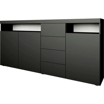 BORCHARDT MÖBEL Kapstadt - Sideboard - 200cm x 93cm x 35cm - schwarz matt BORCHARDT MÖBEL Kapstadt - Sideboard - 200cm x 93cm x 35cm - schwarz matt