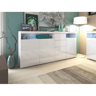 BORCHARDT MÖBEL Kapstadt Hochboard - Weiß, 200cm B x 93cm H x 35cm T - Highboard BORCHARDT MÖBEL Kapstadt Hochboard - Weiß, 200cm B x 93cm H x 35cm T - Highboard