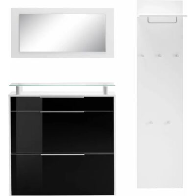 BORCHARDT MÖBEL Oliva - Modernes Garderoben-Set in Schwarz & Weiß BORCHARDT MÖBEL Oliva - Modernes Garderoben-Set in Schwarz & Weiß
